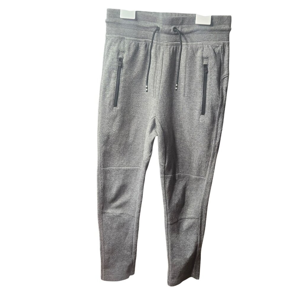 GapFit Go-Dry Gray kids Jogger Pants With Zipper Pockets & Drawstring Waist